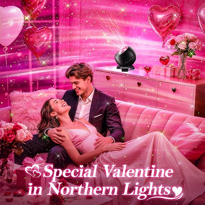 Northern Lights Projector Birthday Gifts for Him Galaxy Projector for Bedroom, 300+Colors Modes Aurora Light,15White Noise Sound Machine &Bluetooth Star Projector Galaxy Lights, Remote,Gifts for Boy