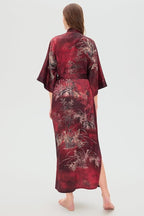 PRODESIGN Kimono Robes for Women - Long Silky Sleepwear Nightgown Bathrobe Floral Dressing Gowns Blouse Bride Bridesmaid Robe