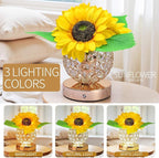 Flower Lamp with USB Charge,3-Colour Infinitely Dimmable Artificial Sunflower LED Table Lamp,Rechargeable Cordless Touch Small Night Light,Gift Ideas for Mothers Day,Xmas,Birthday (Sunflowers02)