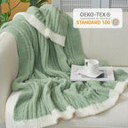 Snuggle Sac Spring Throw Blanket for Couch Sage Green, Microfiber Knit Throws for Sofa, Soft Luxurious Fuzzy Warm Blankets for Sofa, Bed, Travel, Sage Green, 50x60 inches