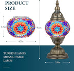 Marrakech Stained Glass Lamp Moroccan Lamps with Tiffany Style, Handmade Turkish Mosaic Lamps with Bronze Base Including LED Bulb for Living Room Bedroom Decor (Colorful2)