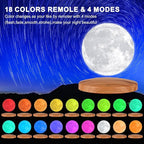 Levitating Moon Lamp Galaxy Lamp 6 inch 18 Colors LED 3D Moon Light, Remote & Touch Control Lava Lamp Moon Night Light Gifts for Girls Boys Kids Women Birthday