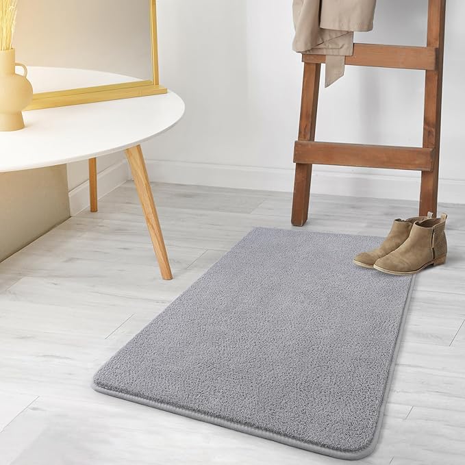 Keeko 2x3 Grey Area Rugs for Bedroom Living Room, Soft Modern Indoor Throw Rugs Low Pile Fluffy Small Rug Door Mat Washable Non Slip Entryway Rug Carpet for Nursery Home Kids Room Decor