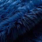 EasyJoy Ultra Soft Fluffy Shaggy Area Rug Faux Fur Rug Chair Cover Seat Pad Fuzzy Area Rug for Bedroom Floor Sofa Living Room (2 x 6 ft Sheepskin, Dark Blue)