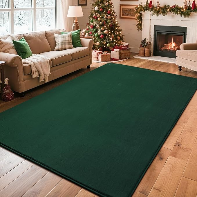 Przemy Washable Area Rug for Living Room Bedroom, 5x7 Feet Green Memory Foam Rug, Super Soft Modern Indoor Carpet for Kids Room Boys Girls Dorm Bedside Nursery Decor