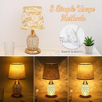 WSYEAR Crystal Table Lamp, Modern Lamp with Rose Flower Shade, LED Night Light with On/Off Switch Crystal Lamp for Living Room, Girl Bedroom, Dresser, Office