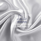 ALASKA BEAR 100% Pure Mulberry Silk Pillowcase for Curly Hair Women Mother Her Grandma Pillow Slip Machine Washable Standard (1pc, Silver)