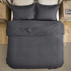Bedsure California King Quilt - Charcoal Bedspread California King Size & Lightweight Comforter, Modern Coverlet with Clover Pattern, Ultra Soft All-Season Bedding, 111x106 Inches | Stitch-Free Quilting, Ultra Soft, Lightweight, Machine Washable, Pet-F...