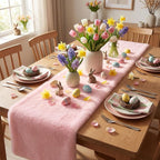 duduta Pink Faux Fur Table Runner 60 inches Long, Fluffy Spring Easter Dresser Runner Coffee Table Runner Girls Room Decor
