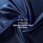 Alaska Bear Silk Pillowcase Standard Size Gift Set for Skin and Hair Care Beauty Sleep 100 Percent Organic Mulberry Pillow Slip Case(1pc, Navy)