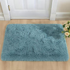 YJ.GWL Area Rugs for Bedroom, 2x3 Door Mat Washable Small Teal Bedside Rug,Fluffy Shaggy Entryway Rugs for Living Room, Shag Indoor Floor Carpet for Kids Boy and Girls, Home Decor Aesthetic