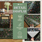 Lahome Claude Floral Kitchen Runner Rug, 2.6x8 Green Non Slip Hallway Runner Rug, Soft Thin Stain Resistant Long Carpet for Laundry, Washable Boho Carpets for Bathroom Entryway