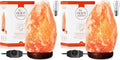 The Body Source Himalayan Salt Lamp 10-12 Inches (11-15lb) | Includes Dimmer Switch | Natural Salt Rock Lamp with Handcrafted Wooden Base & Night Light (Bulb Replacement) (Pack of 2)