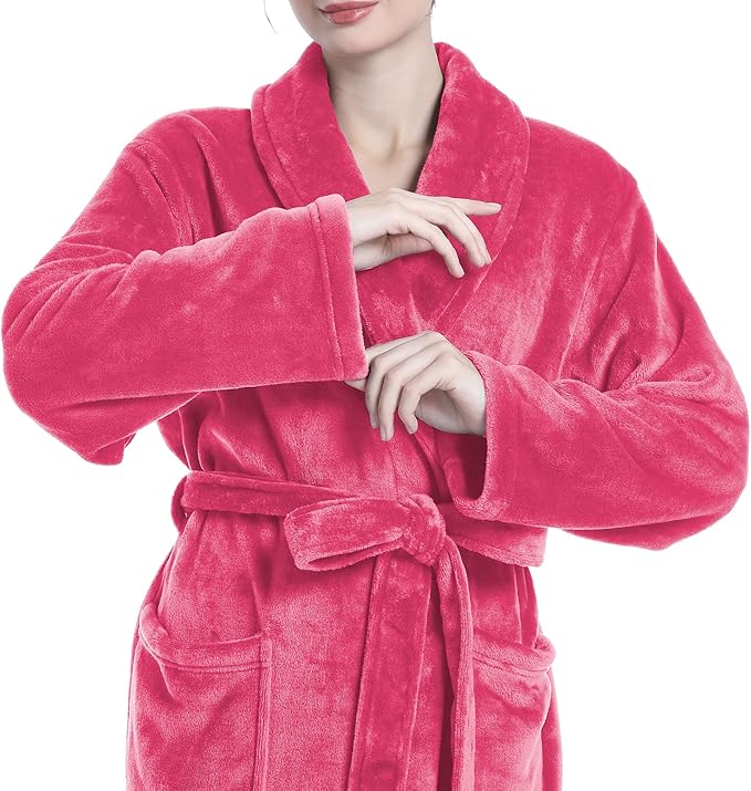 Plush Soft Robes for Women, Premium Fleece Womens Robe Cozy Warm Bathrobe