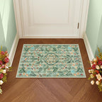 Lahome Chloe Insect Botanical 2x3 Kitchen Rugs Green Door Mat Indoor Entrance,Machine Washable Boho Floral Small Rug,Soft Non-Slip Indoor Carpet Throw Rugs for Entryway Bathroom Laundry(Green,2x3)