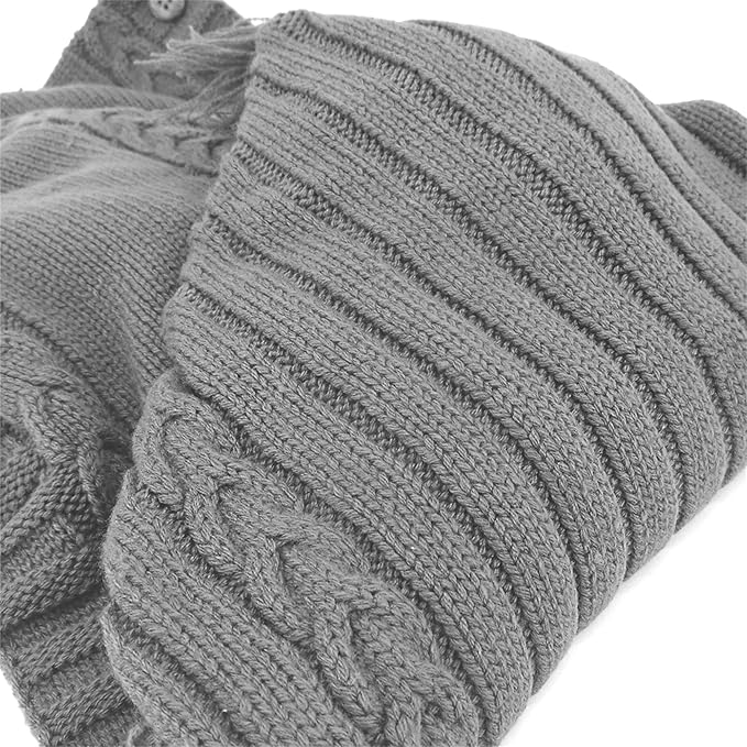 XMWEALTHY Newborn Baby Wrap Swaddle Blanket Knit Sleeping Bag Receiving Blankets Stroller Wrap for Baby Dark Grey 0-6 Month