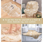 Asrug Faux Fur Dog Rug Plush and Fluffy Dog Mat Ultra Cozy Pet Throw Rug for Dogs Cats, Luxury Soft Faux Sheepskin Cover Seat Pad Shag Fur Area Rugs for Bedroom, 24 by 36 inches (Brown&White)