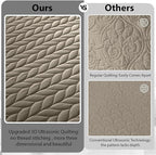 IR Imperial Rooms Queen Quilt Bedding Set Size (90" x 96") + 2 Pillow Shams (20" x 26"+ 2") - 3 Pcs All Season Lightweight Reversible Microfiber Coverlet Embossed Quilt Bedspread (Beige)