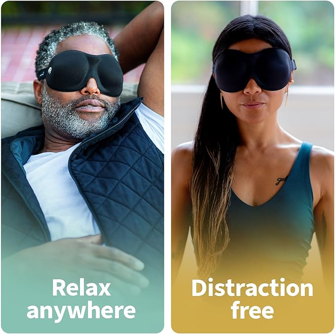 Nidra Contoured Sleep Mask for Side Sleepers – Zero Pressure Fit, Light Blocking Eye Shade for Sleeping & Travel – Purple, Small Size