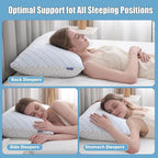 WOLKI King Size Pillows Set of 2 Shredded Memory Foam Pillows 2 Pack, Adjustable Firm Pillow for Side Sleepers, Back, Stomach, Hot Sleepers (20x36)