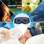 LC-dolida White Noise Sleep Mask, 3D Sleep Headphones with 16 Soothing Sounds, Bluetooth 5.4 Sleep Eye Mask with Timer, Total Blackout Sleeping Headphones for Side Sleeper (Black) (Blue)