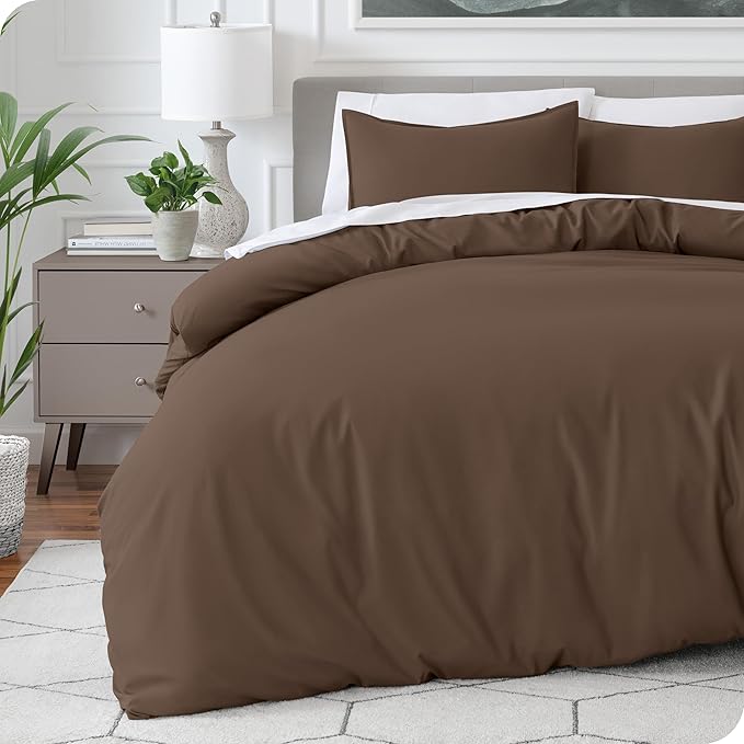Bare Home Bedding Duvet Cover Extra Long Size - Premium 1800 Super Soft Collection - Lightweight, Cooling - Soft Breathable Bedding Duvet Cover (Twin/Twin XL, Cocoa)