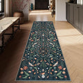 Lahome Insect Botanical 2'6"x10' Black Runners for Hallways, Non Slip Washable Kitchen Bathroom Carpet Runner,Soft Non Skid Indoor Rugs for Entryway Laundry Bedroom(Black,2'6"x10')