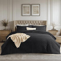 Bedsure Twin Quilt - Ultra Soft Twin XL Quilt Bedding for Dorm Decor, Lightweight All-Season Comforter, Black Bedspread Coverlet with Clover Pattern, 68 x 86 Inches | Stitch-Free Quilting, Ultra Soft, Lightweight, Machine Washable, Pet-Friendly