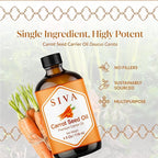 SIVA Carrot Seed Oil 4oz (118ml) Premium Cold-Pressed 100% Natural Carrier Oil With Dropper For Face, Skin Care, Body Massage, Hair Care, Hair Oiling & Scalp Massage