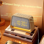 Vivilumens Wooden Alarm Clock White Noise Sound Machine for Sleep 10 Soothing Sounds 10 Natural Sounds for Adults Sleeping Digital Dimmable Night Light Gentle Clock for Bedroom Dual Alarm Ideal Gift