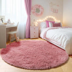ONASAR Blush Round Rugs 6ft for Living Room Bedroom, Fluffy Circle Area Rug for Kids Girls Boys Teen, Soft Plush Shaggy Carpet for Nursery Dorm Classroom Playroom Home Decor Aesthetic