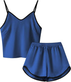 Girls & Women Silk Pajamas Set Satin Camisole Sleepwear 2 Piece Pjs, 3 Years - Women XXL