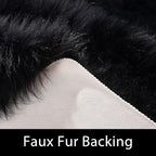 Latepis Black Round Rug 3ft Small Circle Rugs for Bedroom Faux Fur Fluffy Sheepskin Rug Furry Rugs for Living Room Home Décor