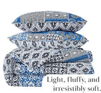 Southshore Fine Living, Inc. Global Patchwork California King Quilt Sets Oversized, 3-Piece African Inspired Print Quilt with Shams, Quilted Coverlet, Soft Microfiber, California King Bed Spread, Blue
