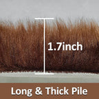 3ft Small Round Brown Rug,Thick Furry Fluffy Carpet for Teen,Sheepskin Fur Shaggy Circular Rug for Indoor Bedroom Room Living Room Nursery Decor Chair