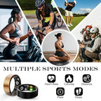 Smart Health Ring for Women Men Fitness Tracker with Heart Rate, Blood Oxygen, Blood Pressure, Sleep Monitoring, Step Counting, IP68 Waterproof for iOS and Android, No APP Fee, Gold 12
