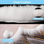 Molain Bench Cushion Fluffy Area Rug White Soft Faux Fur Bedroom Balcony Couch Reading Nook Cover Plush Mini Car Chair Seat Pad Hallway Fireplace Living Room Floor Decorations (50 cm Oval)