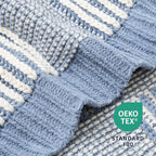 Amélie Home Knit Throw Blanket, Soft Chenille Cozy Breathable Pineapple Chunky Decorative Blanket for Couch, Bed & Sofa, French-Inspired Lightweight Warm Gift for Women, Washed Blue, 50"x60"