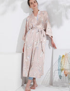 Aensso Long Soft Lightweight Silky Kimonos Robes for Women, Luxury Japanese Floral Womens Kimono Robe