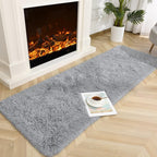 Jelymark Super Soft Shaggy Rug for Bedroom, 2x6 Feet Fluffy Carpet for Living Room, Fuzzy Indoor Plush Area Rug for Home Decor, Furry Floor Rugs for Dorm, Kids Nursery Rug for Girls, Grey