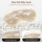 Sleep Mask Silk Eye Mask for Men Sleeping Mask, Adjustable Elastic Strap for Night Shading Sleep Mask, Soft and Comfortable for Both Men and Women (Champagne)