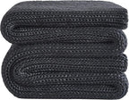 L'AGRATY Knitted Weighted Blanket - 50"x60" 10lbs Cooling Chunky Knit Heavy Blanket for Adults Braided Crochet Throw Thick Cable Yarn Knit Decorative No Beads Evenly Weighted Machine Washable