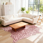 Leopard Rug, Cheetah Print Area Rug 5.2x6.5 Feet Faux Animal Print Skin Carpet for Living Room Bedroom Home Decor (Pink)