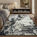 CRYPTOLITE Abstract Area Rug Washable Rug with Non-Slip Backing Low Pile Area Rugs for Living Room, Bedroom, Dining Room,4x6, Black
