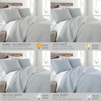 Southshore Fine Living, Inc. Oversized Full Size Quilt Bedding Set, Lightweight Bedspread, Soft Coverlet 3-Piece Set with Two Matching Quilted Pillow Shams, Full/Queen Quilts, Harbor Mist Blue
