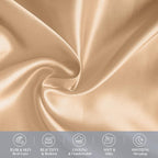Elegant Comfort 6-Pack Champagne Satin Pillowcase Set with Hidden Zipper Closure, Silky Smooth for Hair and Skin Care - Standard/Queen