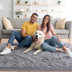 Noahas Large Fluffy Grey 5x7 Area Rugs for Living Room Bedroom,Thick Shag Throw Rug,Big Soft Shaggy Bedside Non-Slip Plush Dorm Nursery Kids Carpet