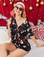 Ekouaer Womens Silk Satin Pajamas Set Short Sleeve Sleepwear Button Down Loungewear 2 Piece Pjs Shorts Set S-5X Plus Size