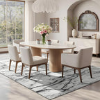 CRYPTOLITE Abstract Area Rug 5x7 Washable Rug with Non-Slip Backing Low Pile Area Rug Area Rugs for Living Room, Bedroom, Dining Room, Silver&Grey