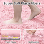 5x7 Area Rugs for Living Room Rug: Soft Fluffy Shag Pink Rugs for Bedroom, Non-Slip Large Fuzzy Plush Rug Indoor Floor Carpet for Nursery Kids Boys Girls Room, Dorms, Playroom, Modern Home Decor